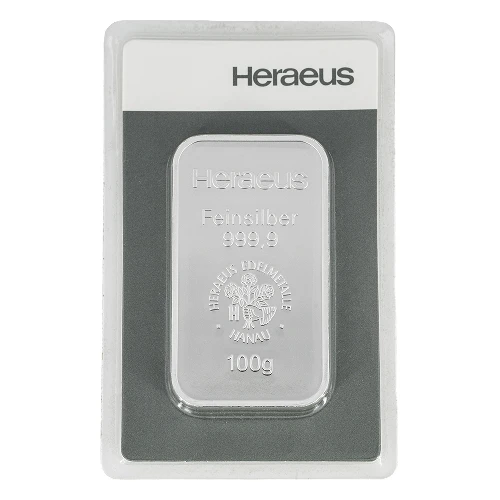 Heraeus Silberbarren 100g